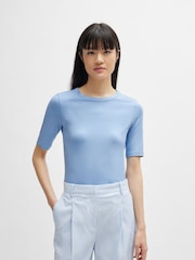 BOSS Blue Slim Fit Stretch Modal Blend T-Shirt - Image 3 of 5
