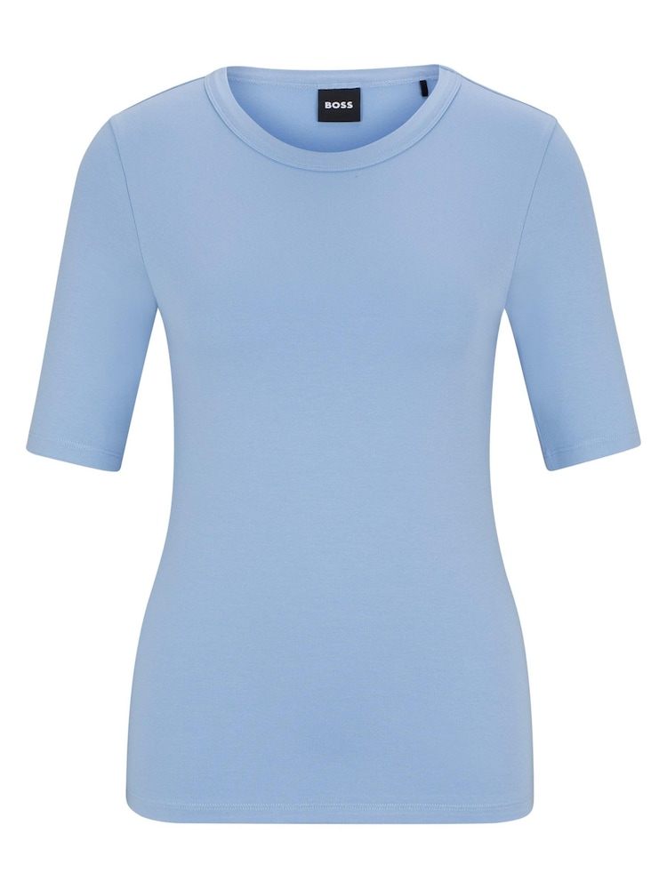 BOSS Blue Slim Fit Stretch Modal Blend T-Shirt - Image 5 of 5