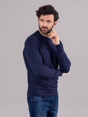 Lakeland Leather Blue Clothing Wilson 100% Cotton Crew Neck Jumper - Image 2 of 5