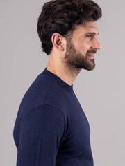 Lakeland Leather Blue Clothing Wilson 100% Cotton Crew Neck Jumper - Image 3 of 5