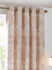 HÖEM Oat Nola Abstract Geometric Eyelet 100% Cotton Curtains - Image 4 of 5