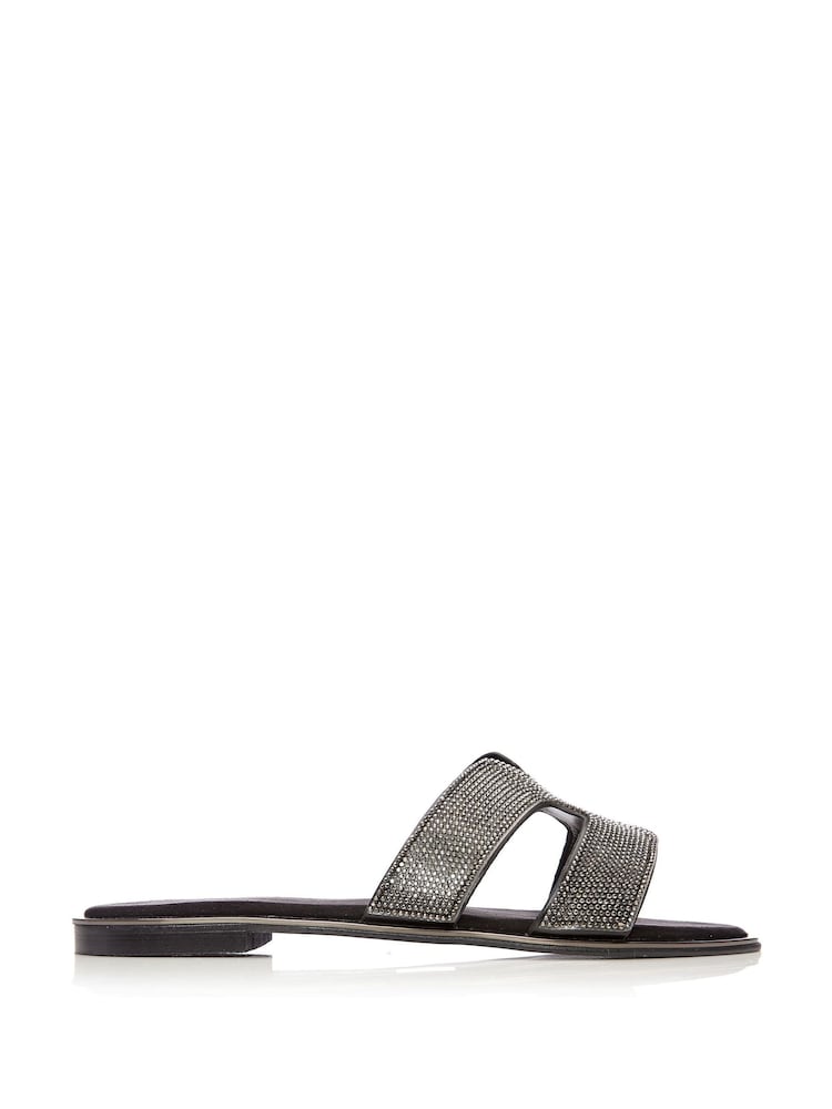 Moda in Pelle Ormay H-Strap Embellished Sliders - Image 1 of 6