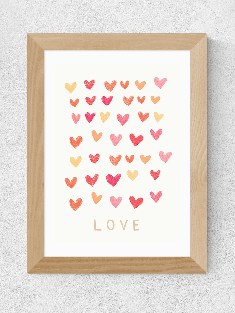 East End Prints Oak Love Heart Framed Art Print - Image 1 of 3