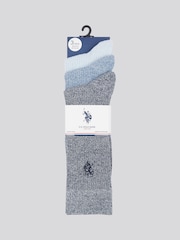 U.S. Polo Assn. Blue Mens Classic Rib Socks 3 Pack - Image 2 of 3