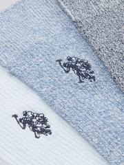 U.S. Polo Assn. Blue Mens Classic Rib Socks 3 Pack - Image 3 of 3
