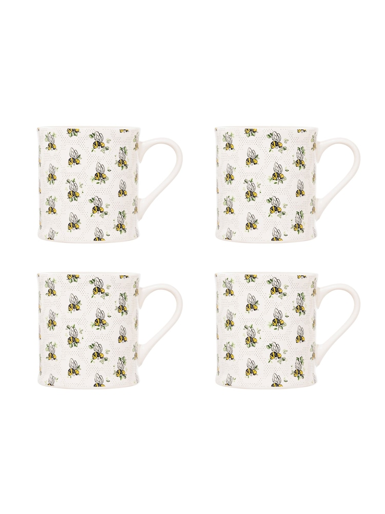 Cath Kidston Cream Provence Bee Mollie Mug Set Of 4 - Image 2 of 4
