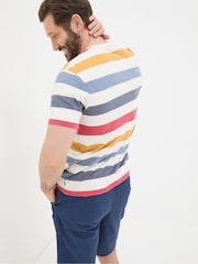 FatFace Natural Seacombe Block Stripe T-Shirt - Image 2 of 5