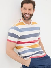 FatFace Natural Seacombe Block Stripe T-Shirt - Image 3 of 5