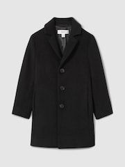 Reiss Black Gable 3-9 yrs Single Breasted Overcoat - Image 2 of 7