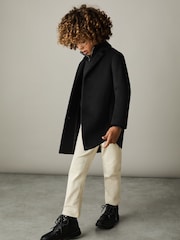 Reiss Black Gable 3-9 yrs Single Breasted Overcoat - Image 3 of 7