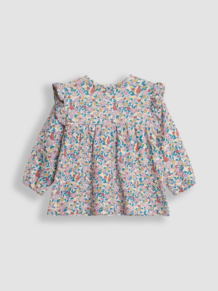 JoJo Maman Bébé Cream Homestead Friends Floral Tunic and Leggings Set - Image 2 of 5