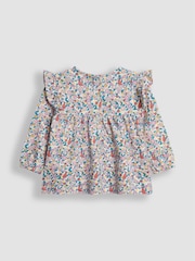 JoJo Maman Bébé Cream Homestead Friends Floral Tunic and Leggings Set - Image 3 of 5