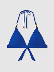 Reiss Cobalt Blue Riah Triangle Halter Neck Bikini Top - Image 2 of 4