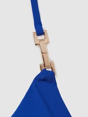 Reiss Cobalt Blue Riah Triangle Halter Neck Bikini Top - Image 4 of 4