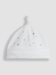 JoJo Maman Bébé White Born In 2025 Embroidered Hat - Image 2 of 3