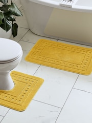 Catherine Lansfield Set of 2 Ochre Yellow Armoni Bath Set - Image 1 of 3
