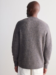Серый - Relaxed Fit Signature Brushed Alpaca/Wool Mix Crew Jumper - Image 3 of 7