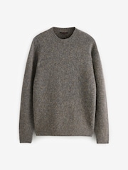 Серый - Relaxed Fit Signature Brushed Alpaca/Wool Mix Crew Jumper - Image 5 of 7