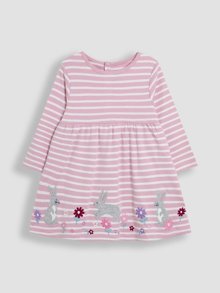 JoJo Maman Bébé Pink Appliqué Dress - Image 1 of 3