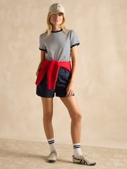 Donkerblauw - Joules Erin gestreept T-shirt met korte mouwen - Image 4 of 6
