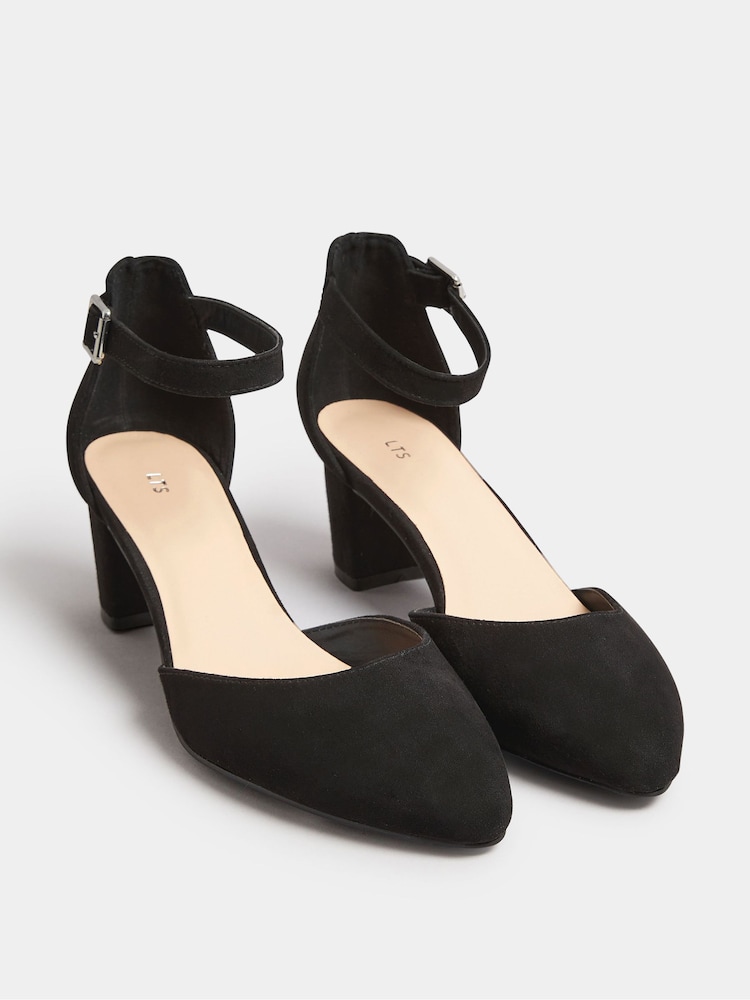Long Tall Sally Black Micro Point Two Part Mid Heels - Image 3 of 4