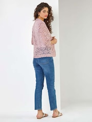 Roman Pink Floral Lace Blazer Jacket - Image 2 of 5