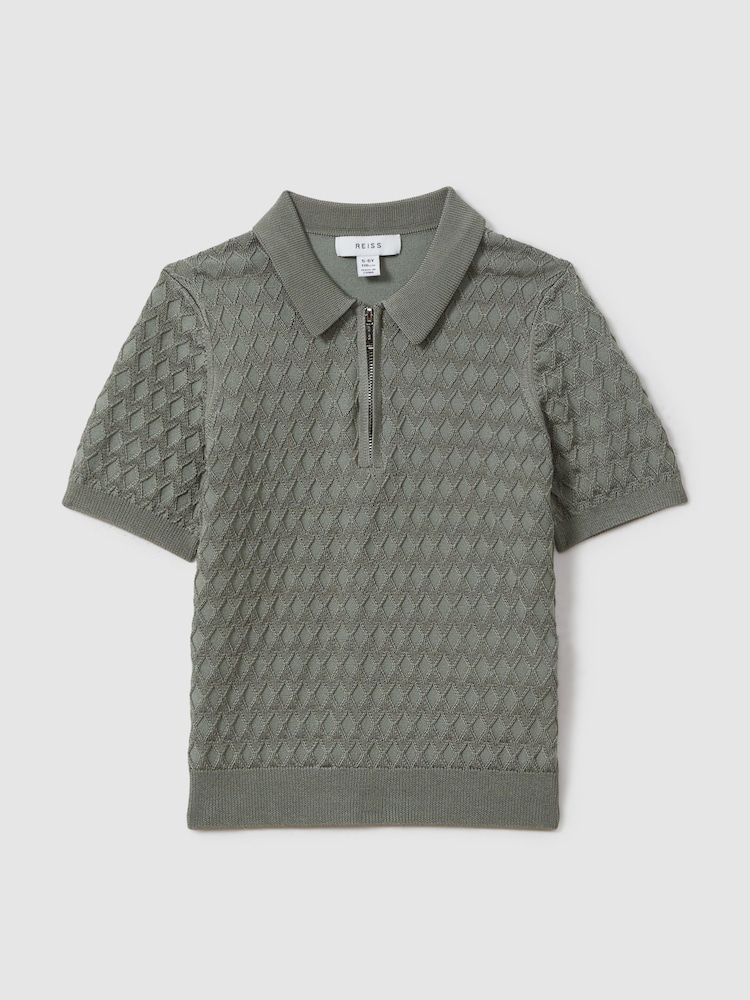 Reiss Rizzo Half Zip Knitted Polo Shirt - Imagen 2 de 4