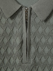 Reiss Rizzo Half Zip Knitted Polo Shirt - Imagen 4 de 4