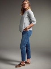 Mid Blue Mom Maternity Denim Jeans - Image 3 of 9