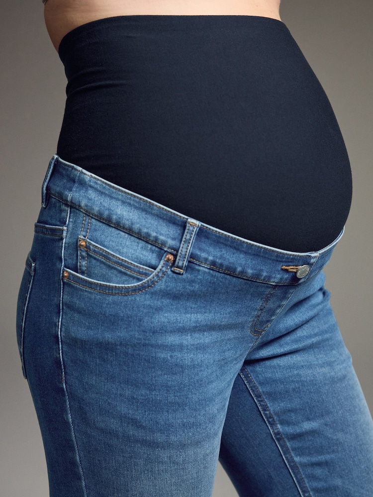 Mid Blue Mom Maternity Denim Jeans - Image 5 of 9