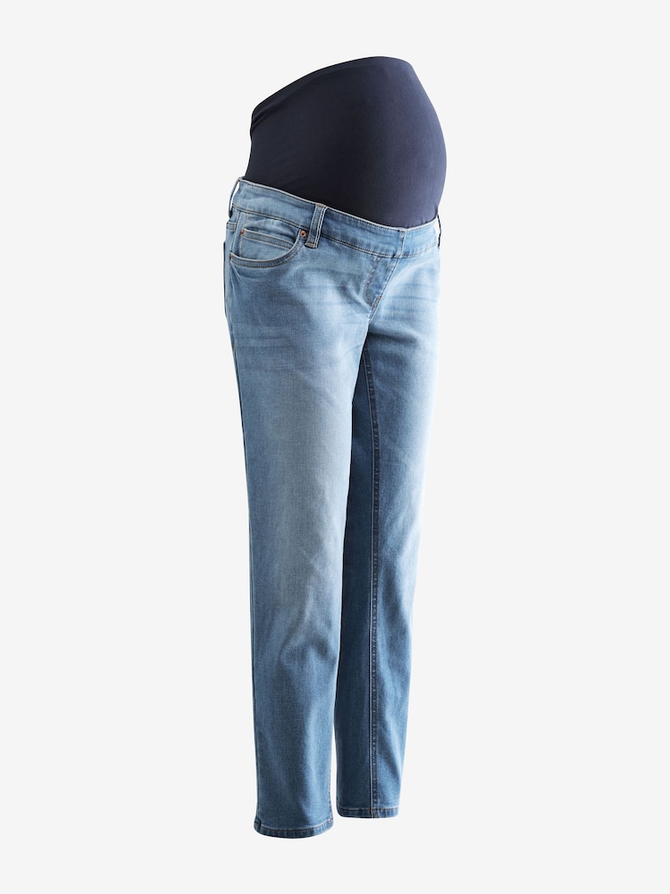 Mid Blue Mom Maternity Denim Jeans - Image 7 of 9