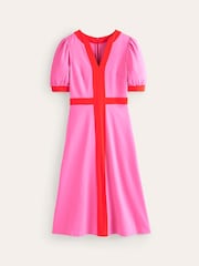 Boden Pink Petite Petra Puff Sleeve Ponte Dress - Image 5 of 5