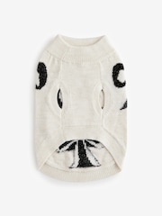 White and Black Tinsel Bow Christmas Dog Jumper - Image 5 of 8