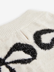 White and Black Tinsel Bow Christmas Dog Jumper - Image 6 of 8