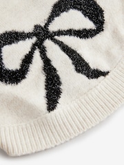 White and Black Tinsel Bow Christmas Dog Jumper - Image 8 of 8