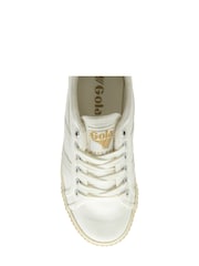 Gola White Ladies Tennis Mark Cox Canvas Lace-Up Trainers - Image 4 of 4