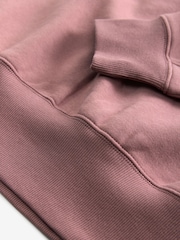 Marron taupe - Sweat oversize décontracté épais brossé long à col rond - Image 6 of 7