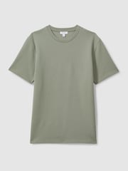 Reiss Pistachio Cooper Slim Fit Honeycomb T-Shirt - Image 2 of 5