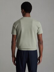Reiss Pistachio Cooper Slim Fit Honeycomb T-Shirt - Image 4 of 5