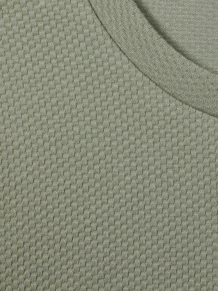 Reiss Pistachio Cooper Slim Fit Honeycomb T-Shirt - Image 5 of 5