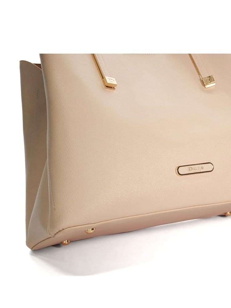 Dune London Cream Dorry Large Unlined Tote Bag - Image 5 of 5