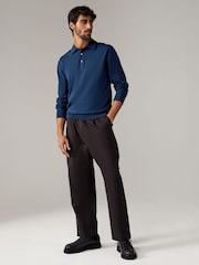 Bleu/neutre bleu marine - Manches longues Polos en tricot 2 Lot - Image 3 de 10