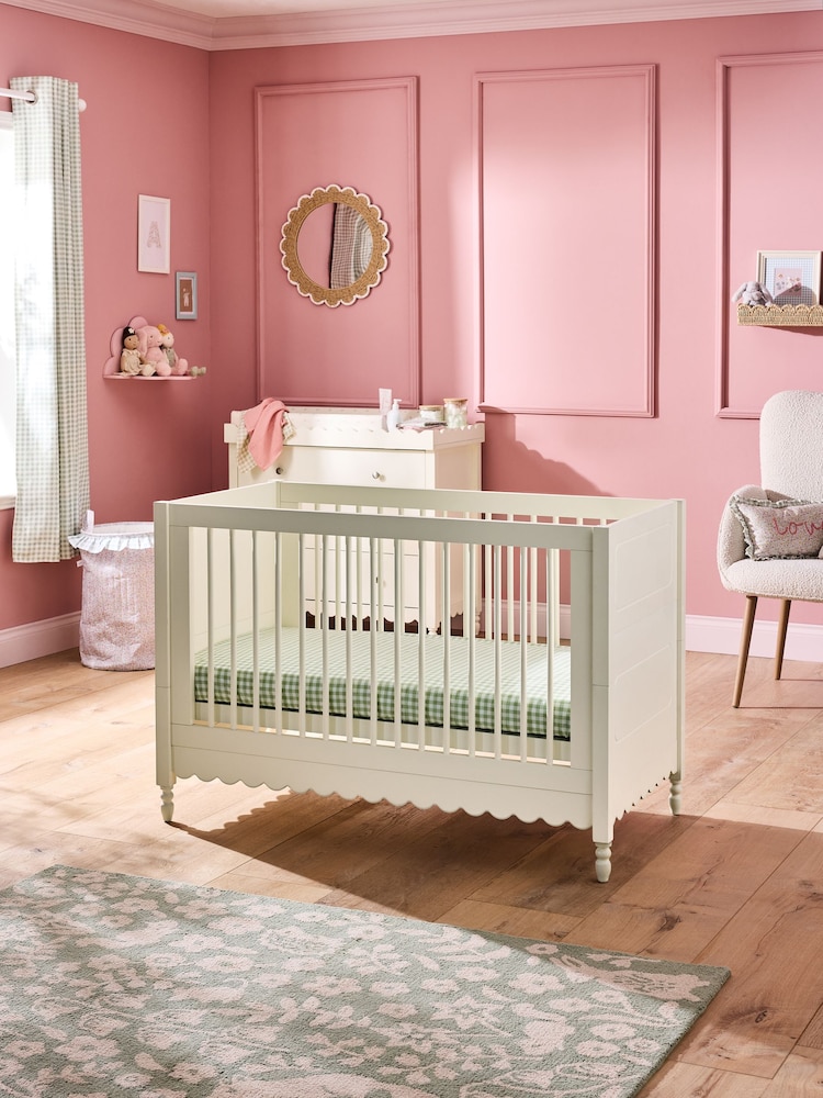Jojo Maman Bébé White Elodie Cot Bed - Image 2 of 7 Jojo Maman Bébé White Elodie Cot Bed - Image 2 of 7