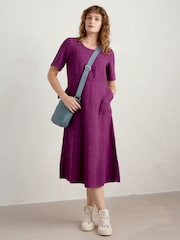 Seasalt Cornwall Purple Grass Wave Dress - Image 7 of 10
