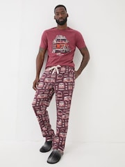FatFace Dark Red VW Print Pyjama Bottoms - Image 3 of 6