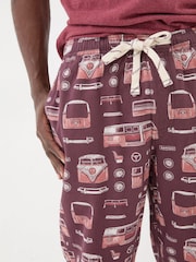 FatFace Dark Red VW Print Pyjama Bottoms - Image 5 of 6