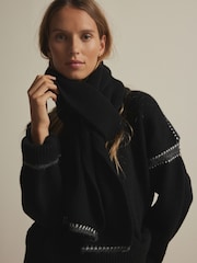 Black Co-ord Soft Touch Knitted Scarf - Image 1 of 7