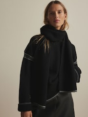Black Co-ord Soft Touch Knitted Scarf - Image 3 of 7