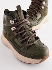 Khaki Green Water Resistant Lace-Up Sporty Hiker Boots - Image 4 of 6