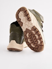 Khaki Green Water Resistant Lace-Up Sporty Hiker Boots - Image 5 of 6